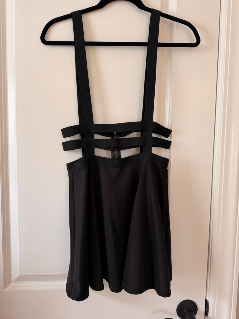 Black Strappy Suspender Skater Dress